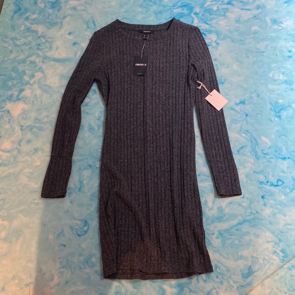 grey long sleeve dress